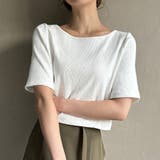 ホワイト | 前後2wayリブチビTシャツ | JUNOAH