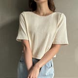 アイボリー | 前後2wayリブチビTシャツ | JUNOAH