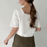 前後2wayリブチビTシャツ | JUNOAH | 詳細画像4 