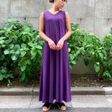 パープル | Aラインノースリーブマキシ丈ワンピース | JUNOAH