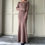 スクエアネック紐ニットマーメイドワンピース | JUNOAH | 詳細画像11