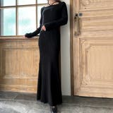 スクエアネック紐ニットマーメイドワンピース | JUNOAH | 詳細画像4