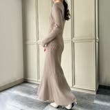 スクエアネック紐ニットマーメイドワンピース | JUNOAH | 詳細画像7