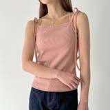 【取り外し可能パット付き】肩リボンバッククロスリブキャミソール | JUNOAH | 詳細画像14