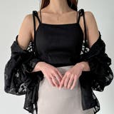 【取り外し可能パット付き】肩リボンバッククロスリブキャミソール | JUNOAH | 詳細画像3