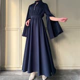 スリットスリーブパールデザインフレアワンピース | JUNOAH | 詳細画像11