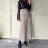 グレー | サイドベルトロングタイトスカート | JUNOAH