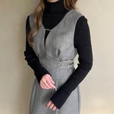 グレー | ヘリンボーンサイドベルトタイトジャンパースカート | JUNOAH