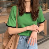 バイカラーリブカットソー 韓国ファッション | JUNOAH | 詳細画像15 