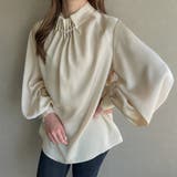 パール釦ウエーブタックブラウス | JUNOAH | 詳細画像3