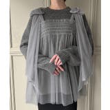 肩リボンチュールドッキングニットプルオーバー | JUNOAH | 詳細画像13