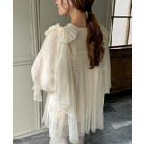 肩リボンチュールドッキングニットプルオーバー | JUNOAH | 詳細画像4