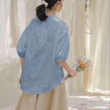 刺繍ノーカラーレースブラウス 韓国ファッション | JUNOAH | 詳細画像10 