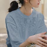 刺繍ノーカラーレースブラウス 韓国ファッション | JUNOAH | 詳細画像9 