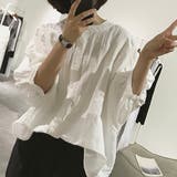 ノーカラーボリュームスリーブコットンシャツ 韓国ファッション | JUNOAH | 詳細画像5