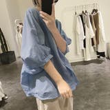 ノーカラーボリュームスリーブコットンシャツ 韓国ファッション | JUNOAH | 詳細画像6