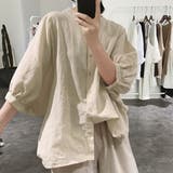 ノーカラーボリュームスリーブコットンシャツ 韓国ファッション | JUNOAH | 詳細画像7
