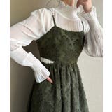 グリーン | バックリボンジャガードキャミワンピース | JUNOAH