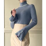 袖口パールデザインタートルネックニットトップス | JUNOAH | 詳細画像10 