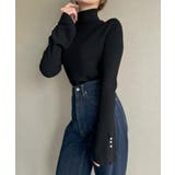 袖口パールデザインタートルネックニットトップス | JUNOAH | 詳細画像2 