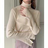 袖口パールデザインタートルネックニットトップス | JUNOAH | 詳細画像7 