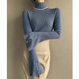 袖口パールデザインタートルネックニットトップス | JUNOAH | 詳細画像9 