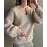 ライトベージュ | キーネックシャギーニット | JUNOAH