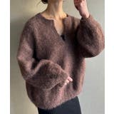 モカ | キーネックシャギーニット | JUNOAH