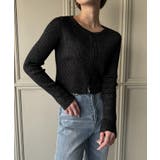 ラウンドネックラメニットカーディガン | JUNOAH | 詳細画像1 