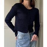 ラウンドネックラメニットカーディガン | JUNOAH | 詳細画像4 