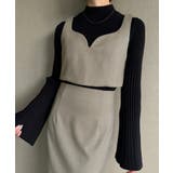 ベージュ | ウールライクビスチェ＆タイトスカートSET【秋冬もっちり素材】 | JUNOAH