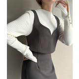 グレー | ウールライクビスチェ＆タイトスカートSET【秋冬もっちり素材】 | JUNOAH