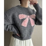 杢グレー | リボンシャギーニット | JUNOAH