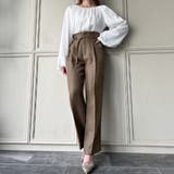 ベルト付きヘリンボーンハイウエストパンツ | JUNOAH | 詳細画像9 