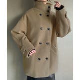 グレージュ | スタンドカラーミドルコート | JUNOAH