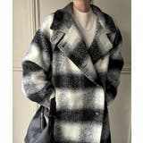 2wayオーバーサイズシャギーチェックロングコート | JUNOAH | 詳細画像3