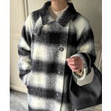 2wayオーバーサイズシャギーチェックロングコート | JUNOAH | 詳細画像4