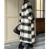 2wayオーバーサイズシャギーチェックロングコート | JUNOAH | 詳細画像5