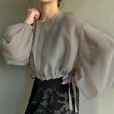 グレージュ | シアードロストショートブラウス | JUNOAH