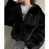 ブラック | ファーナイロンリバーシブルブルゾン | JUNOAH