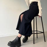 バックレースアップロングデニムスカート | JUNOAH | 詳細画像13 