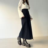 バックレースアップロングデニムスカート | JUNOAH | 詳細画像15 