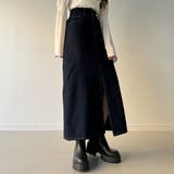 バックレースアップロングデニムスカート | JUNOAH | 詳細画像17 