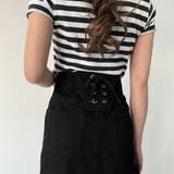 バックレースアップロングデニムスカート | JUNOAH | 詳細画像2 