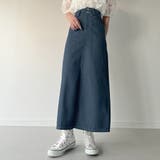 バックレースアップロングデニムスカート | JUNOAH | 詳細画像22 