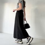 バックレースアップロングデニムスカート | JUNOAH | 詳細画像4 