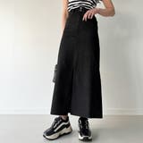 バックレースアップロングデニムスカート | JUNOAH | 詳細画像9 