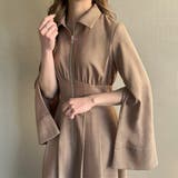 ピンクベージュ | 2wayスリーブフロントジップウエストタックワンピース【ペチスカートセット】 | JUNOAH