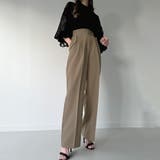 グレージュ | ウエストデザインタックスラックス | JUNOAH