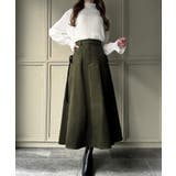 リボン付きコーデュロイタックスカート | JUNOAH | 詳細画像3 